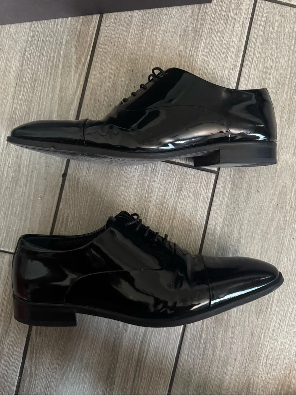 Men's Black Patent Oxford Dress Shoes